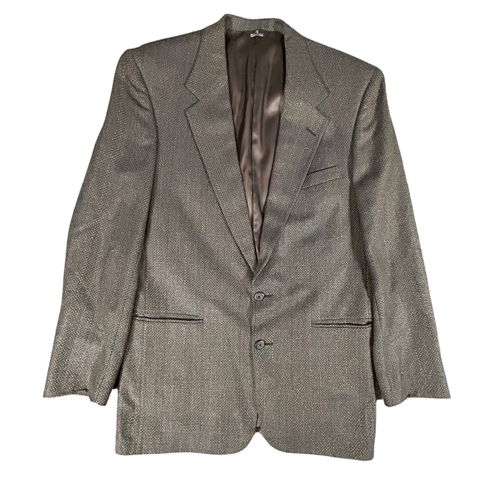 Perry Ellis Portfolio Blazer Mens 44R Gray‎ Sport Coat Union Made in USA